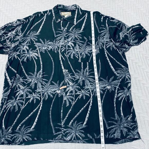 Caribbean Blues palm print short sleeve button down - Picture 7 of 7